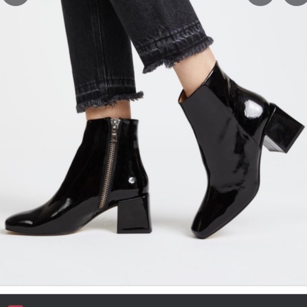 Loq Lazaro Black Patent Leather Ankle Boots